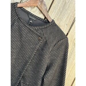 Ann Taylor Textured Knit Snap Jacket S‎ Gray Modern Minimal Blazer